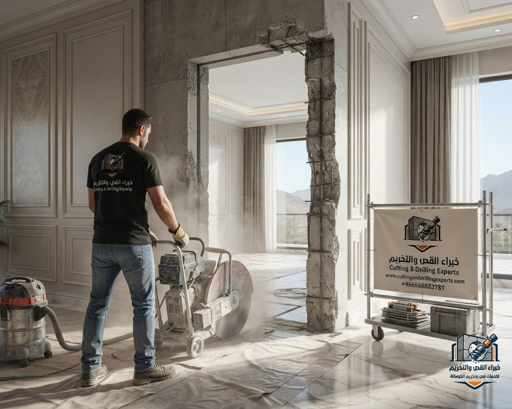 خبراء القص والتخريم يقدمون قص خرسانة حي الوسام الطائف وتخريم الخرسانة وفتح الكور باستخدام أحدث المعدات وبدون تشققات
